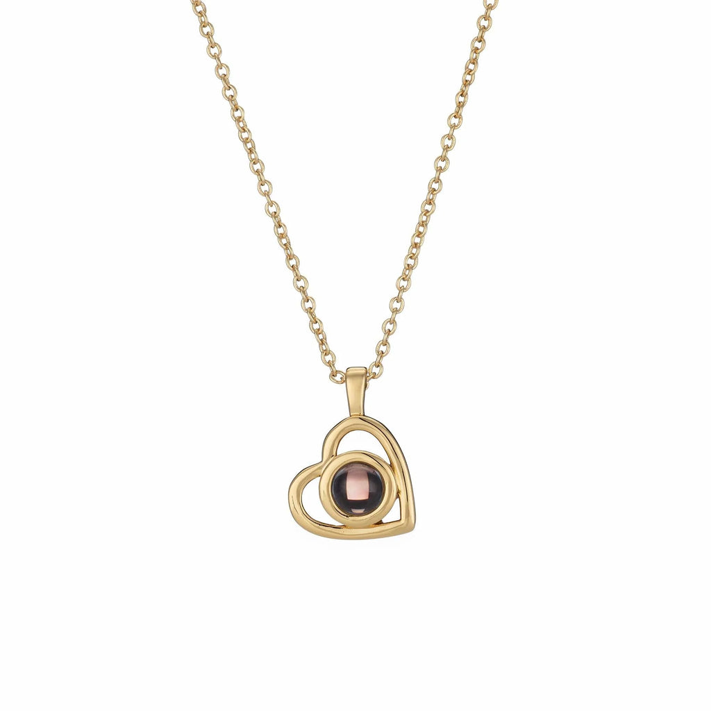 Collier Projection Photo Cachée Cœur Personnalisé